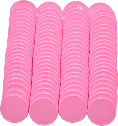 Smartdealspro Set of 100 1 Inch Opaque Plastic Learning Counters Mini Poker Chips Game Tokens with Storage Box (Pink)