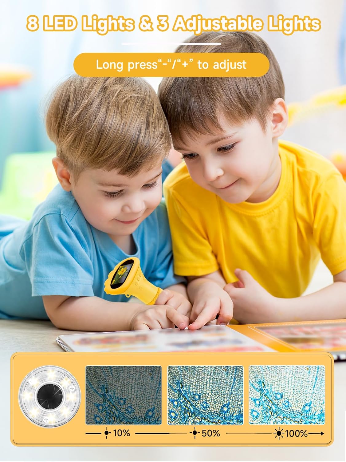 Acoath Microscope for Kids, 1000X Handheld Digital Miniscope with 2.0" Screen, Portable Pocket Microscope Education Toys Birthday Gifts for Age 3 4 5 6 7 8 9 10 Girls Boys