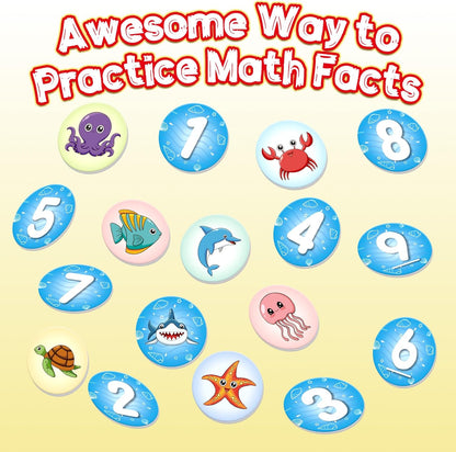 Math Games for Kids,100 Flash Cards Addition and Subtraction Games,Math Facts Manipulatives Counting Educational Toy Learning Activities, Kindergarten 1st 2nd Grade Classroom Must Have
