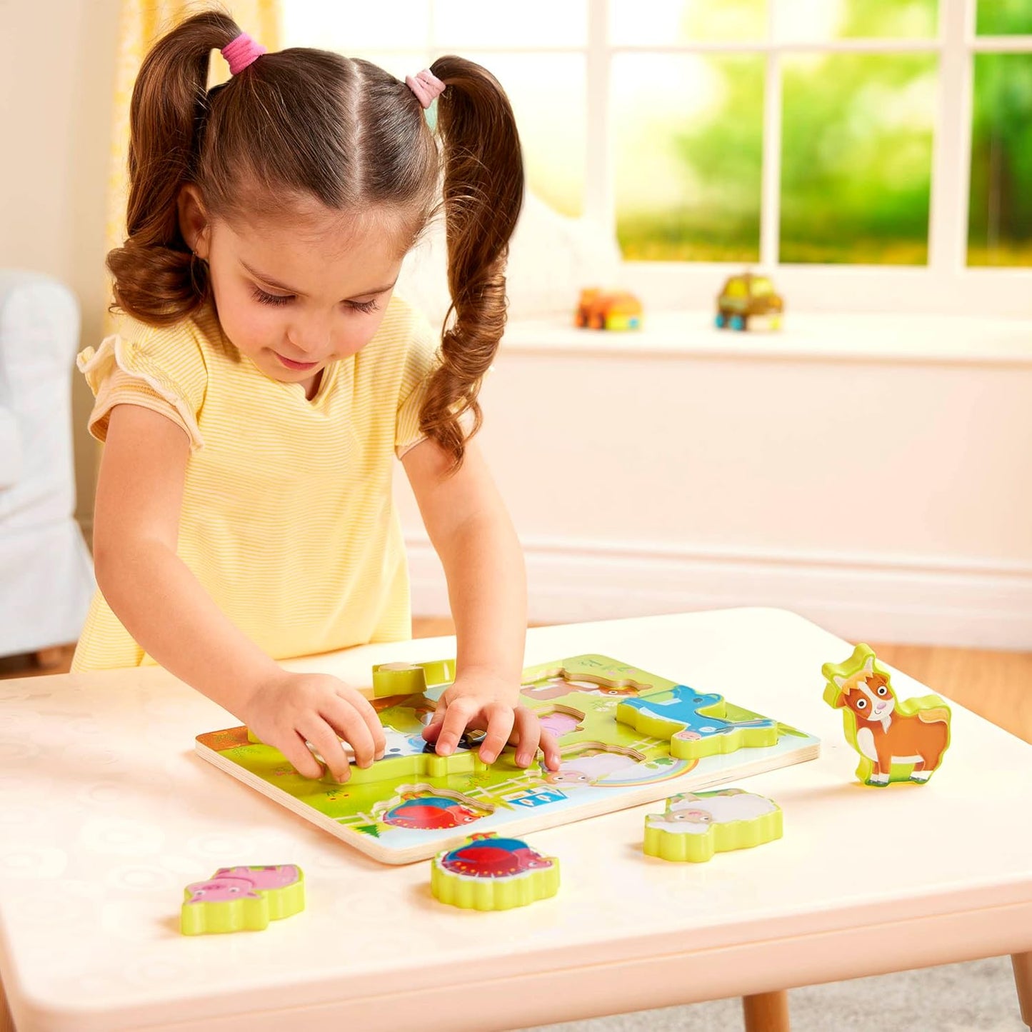 B. toys – Peek & Explore – School BusChunky Puzzle for Toddlers,Educational & Developmental Toys for Kids – 2+ Years