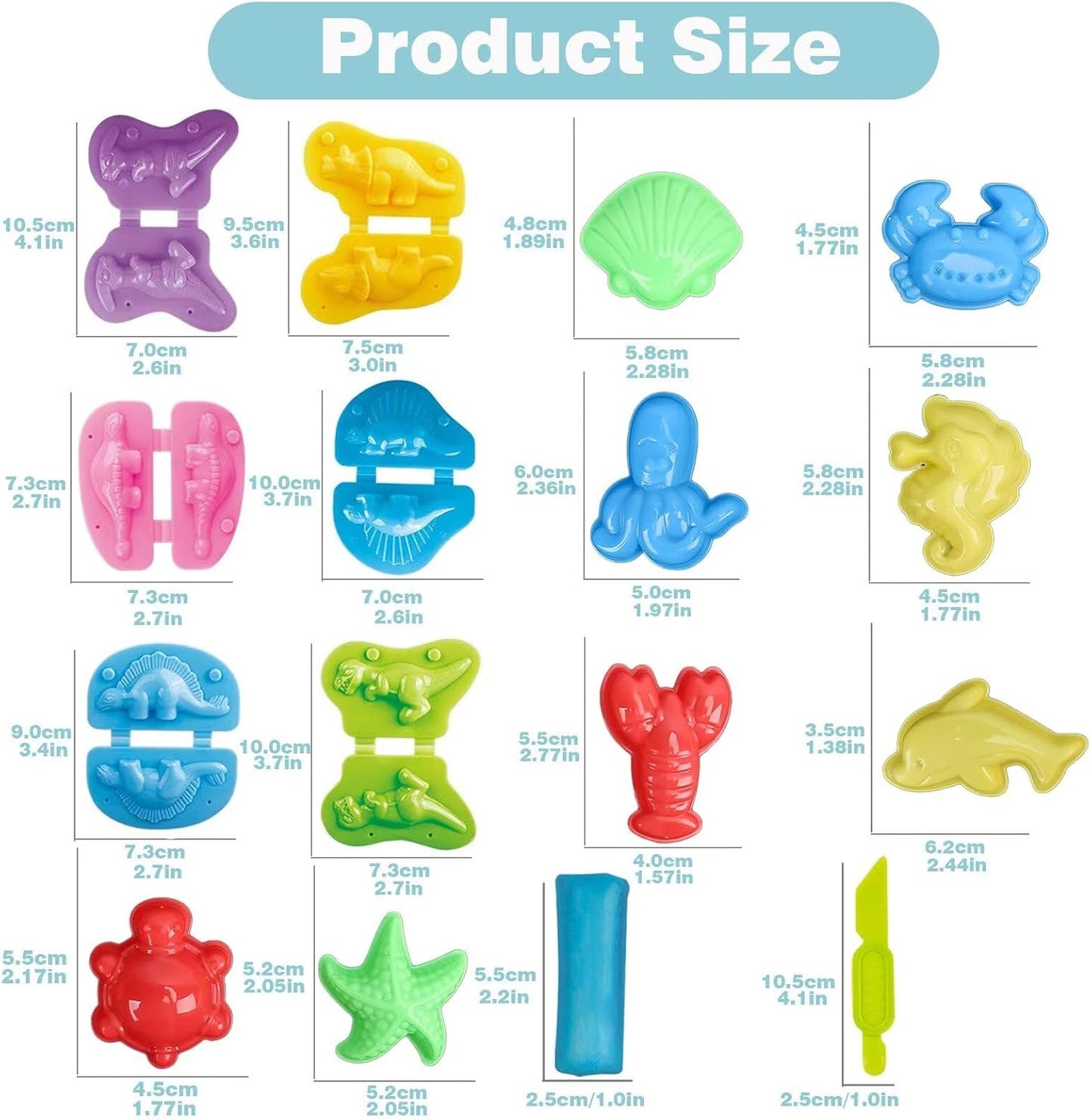 Unleash Creativity with 6 Unique Dino Molds Dough Toys Dough Accessories Set.Ideal as a Gift for Kids Aged 3-4-8 Years