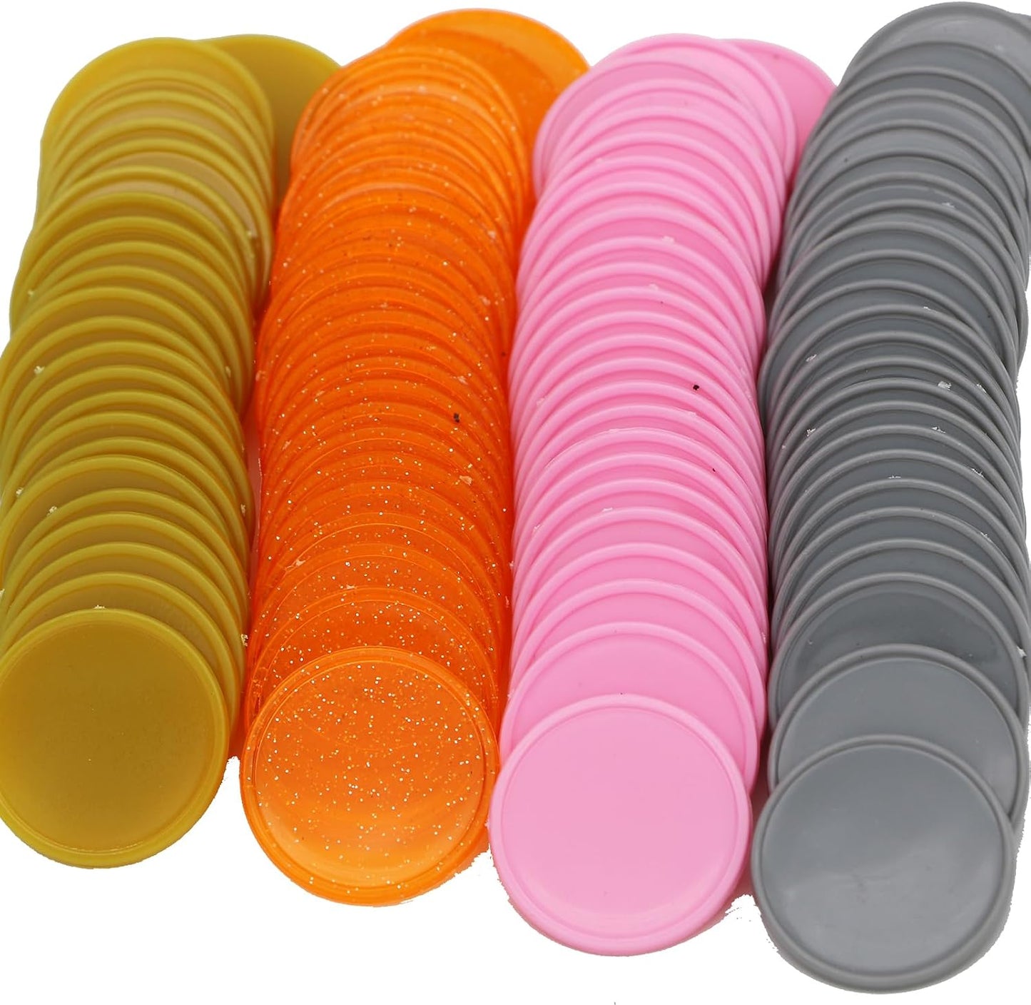 Set of 100 Opaque Plastic Learning Counters Mini Poker Chips Game Tokens with Storage Box (Black+White+Blue+Purple, 1 Inch)