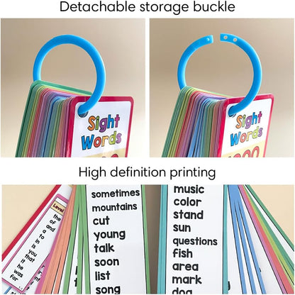 Lachilly 1000 Sight Words Flashcards, Dolch Words List Flash Cards, High Frequency Word Lists, ESL Teaching Materials, Vocabulary Building, Essential Teacher Teaching Aids for Primary School