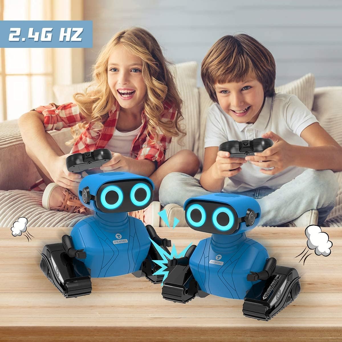 KaeKid Robots for Kids, 2.4Ghz Remote Control Robot Toys with LED Eyes & Flexible Arms, Dance & Sounds, RC Toys for 3 4 5 6 7 8 Year Old Boys Girls (Blue)