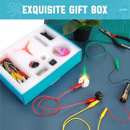 Sntieecr Electric Circuit Motor Kit, Science Experiment Educational Montessori Learning Kits Set for Kids DIY STEM Engineering Project, for Kids