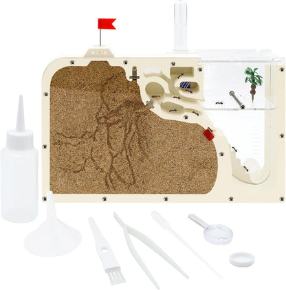 Ant Farm Castle - Ant Farms for Kids with Yellow Sand Complete Tool Kit, Live Ants Habitat Science Kit - Great Gift for Boys, Girls and Student
