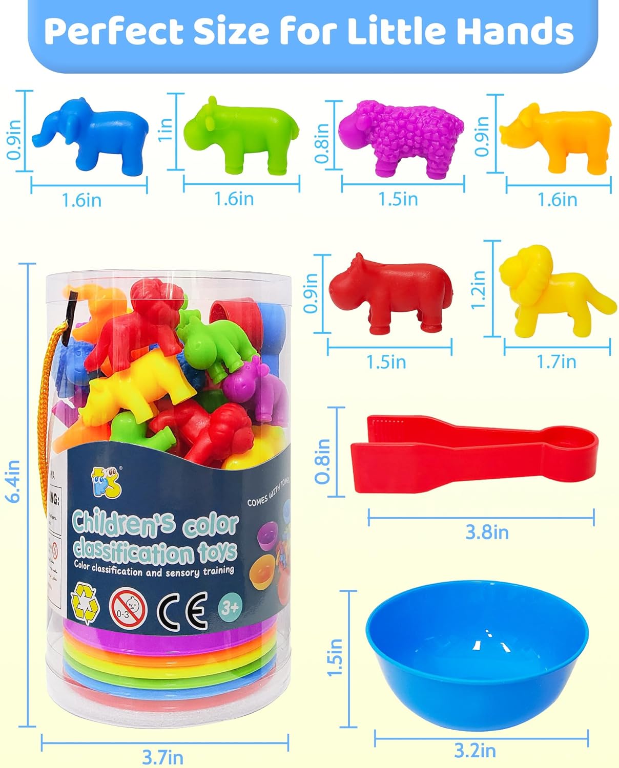 Oomloid Counting Animals Montessori Toys for 3 4 5 Years Old Boys Girls, Preschool Learning Activities Educational Sensory Toys Gifts for Kids Toddlers Ages 3-5, 4-8