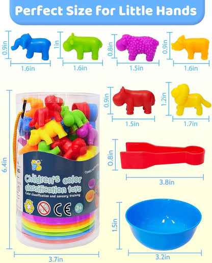 Oomloid Counting Animals Montessori Toys for 3 4 5 Years Old Boys Girls, Preschool Learning Activities Educational Sensory Toys Gifts for Kids Toddlers Ages 3-5, 4-8