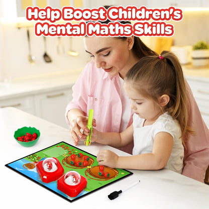 Math Board Games for Kids with Dice Poppers, Math Manipulatives Kindergarten Preschool Math Games Counters Toys, Addition and Subtraction Dice Games Homeschool Supplies Classroom Must Haves