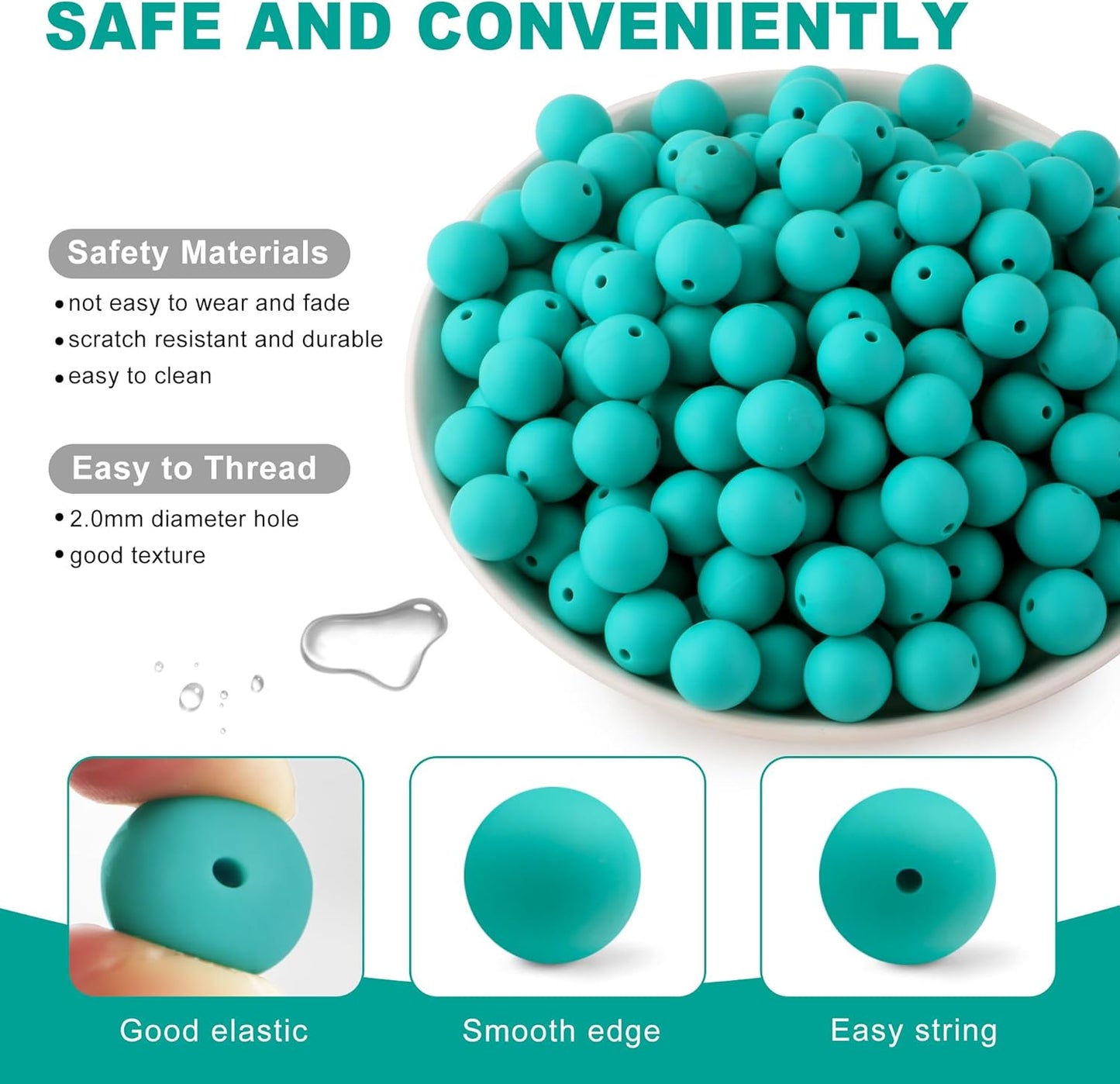 65Pcs 19mm Silicone Beads for Keychain Making Bracelet Necklace, Bulk Round Silicone Beads for Pens（Christmas Green） - Colors A