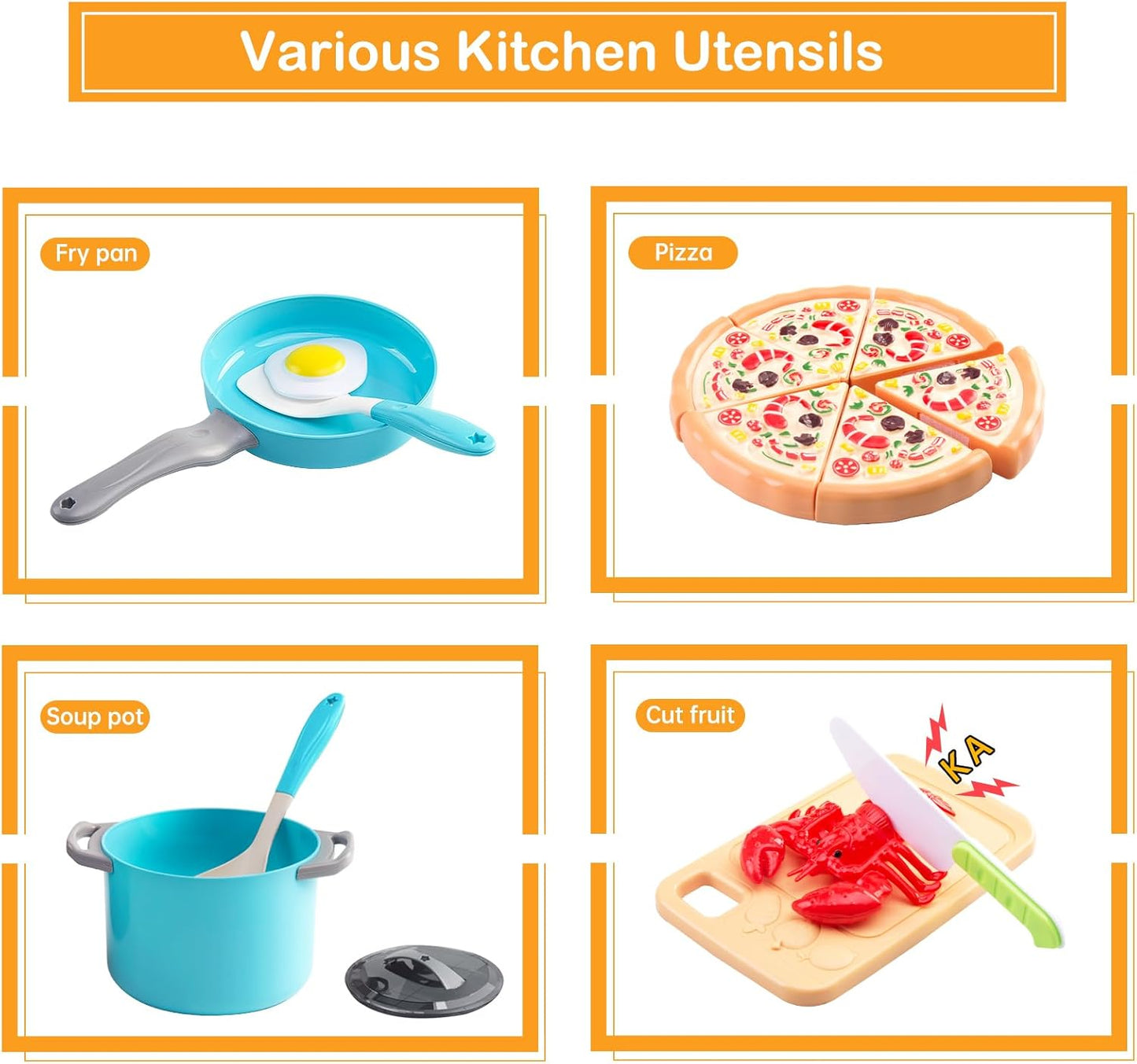 130Pcs Kitchen Playset, Toddler Pretend Cooking Play Pots, Pans, Utensils Cookware, Daily Food Fruit Veges, Shopping Storage Basket, Dessert, Prop Money, Learning Gift for Child (Pink)