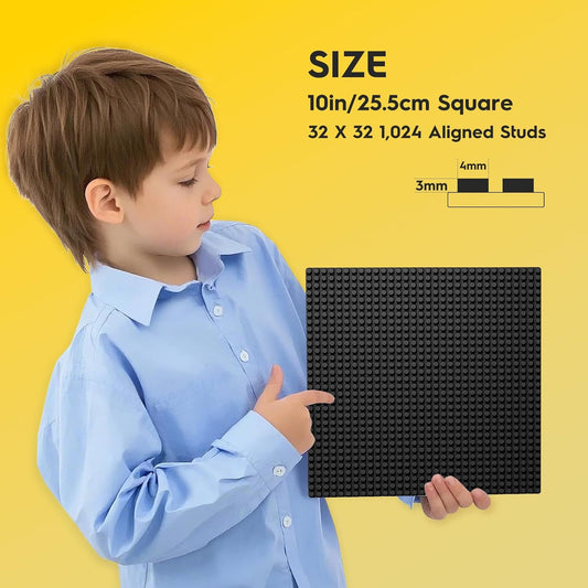 Pokiiulk Classic Baseplates Building Plates-Pack of 10 Large 10" x 10" Building Bricks, Compatible with All Major Brands and Activity Table, Perfect STEM Gift for Builders Age 3+ (Multicolored)