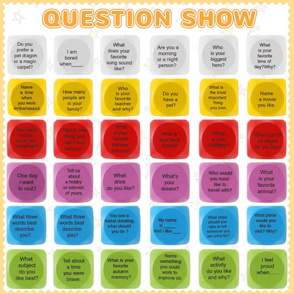 Jenaai 12 Pcs Conversation Ice Breaking Cubes Social Emotional Learning Activities Social Emotional Dice Wood Conversation Cube for Kids Adult Classroom Family Couple (Conversation)