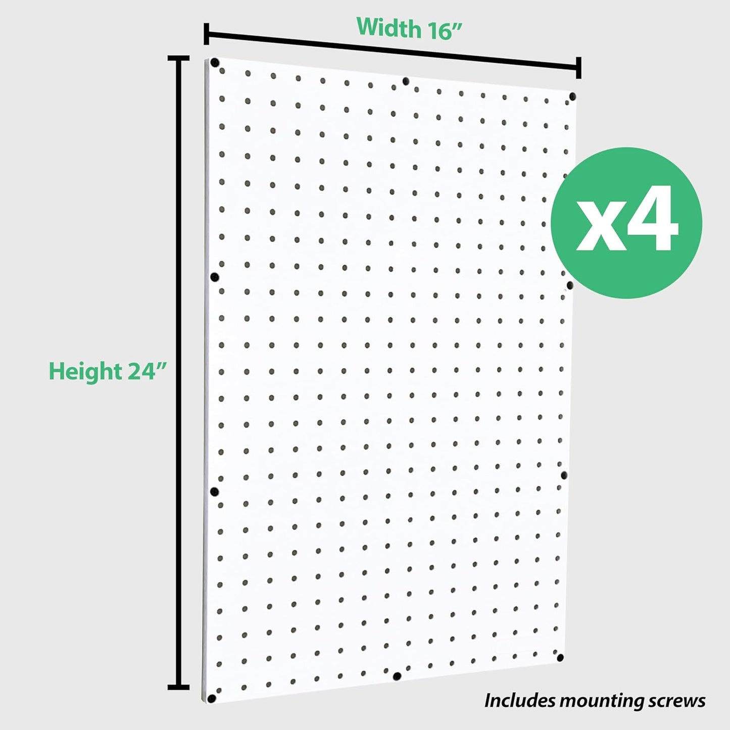 WallPeg Made in USA Pegboard Panels Garage Organization - Wall Storage Kit (PB-2 B) (2) ea - 24" x 16" Peg Board Tool Organizer Panel Set - Garage Organizer Kit