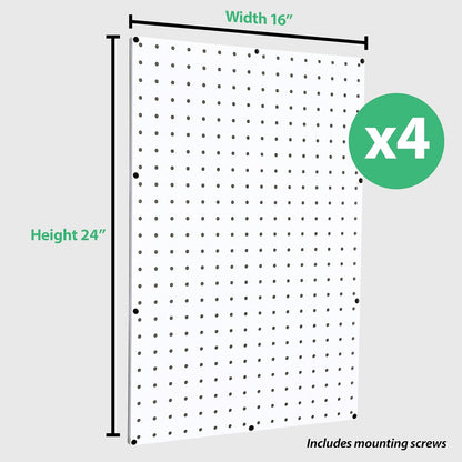 WallPeg Made in USA Pegboard Panels Garage Organization - Wall Storage Kit (PB-2 B) (2) ea - 24" x 16" Peg Board Tool Organizer Panel Set - Garage Organizer Kit