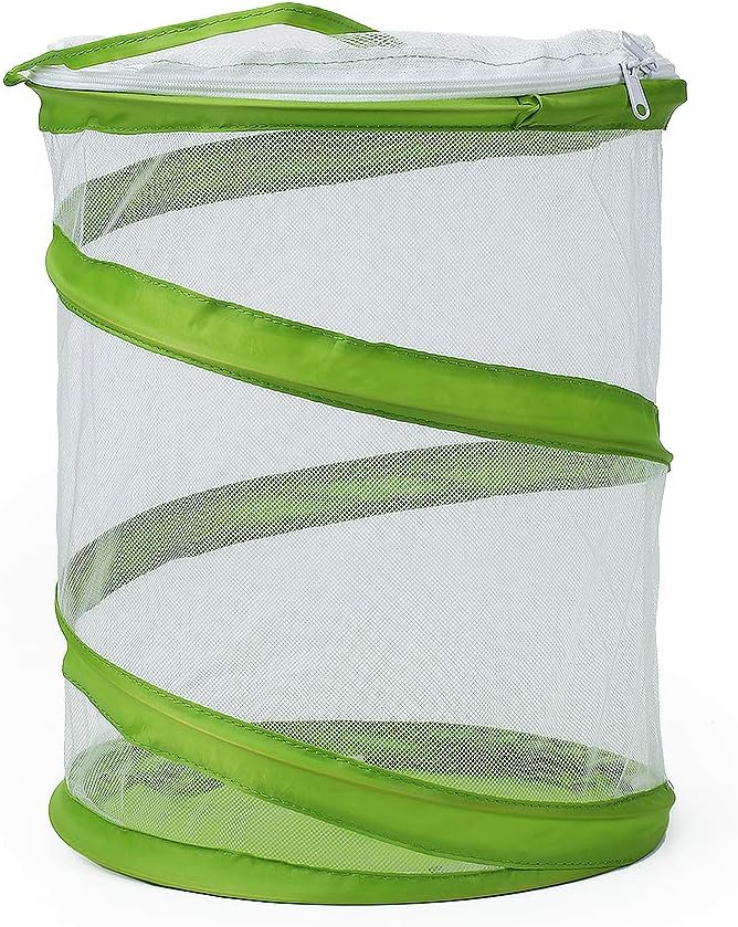 RESTCLOUD Pop-up Insect and Butterfly Habitat Cage Terrarium Clear Mesh Enclosure, See Through Easier 9" x 11" Tall