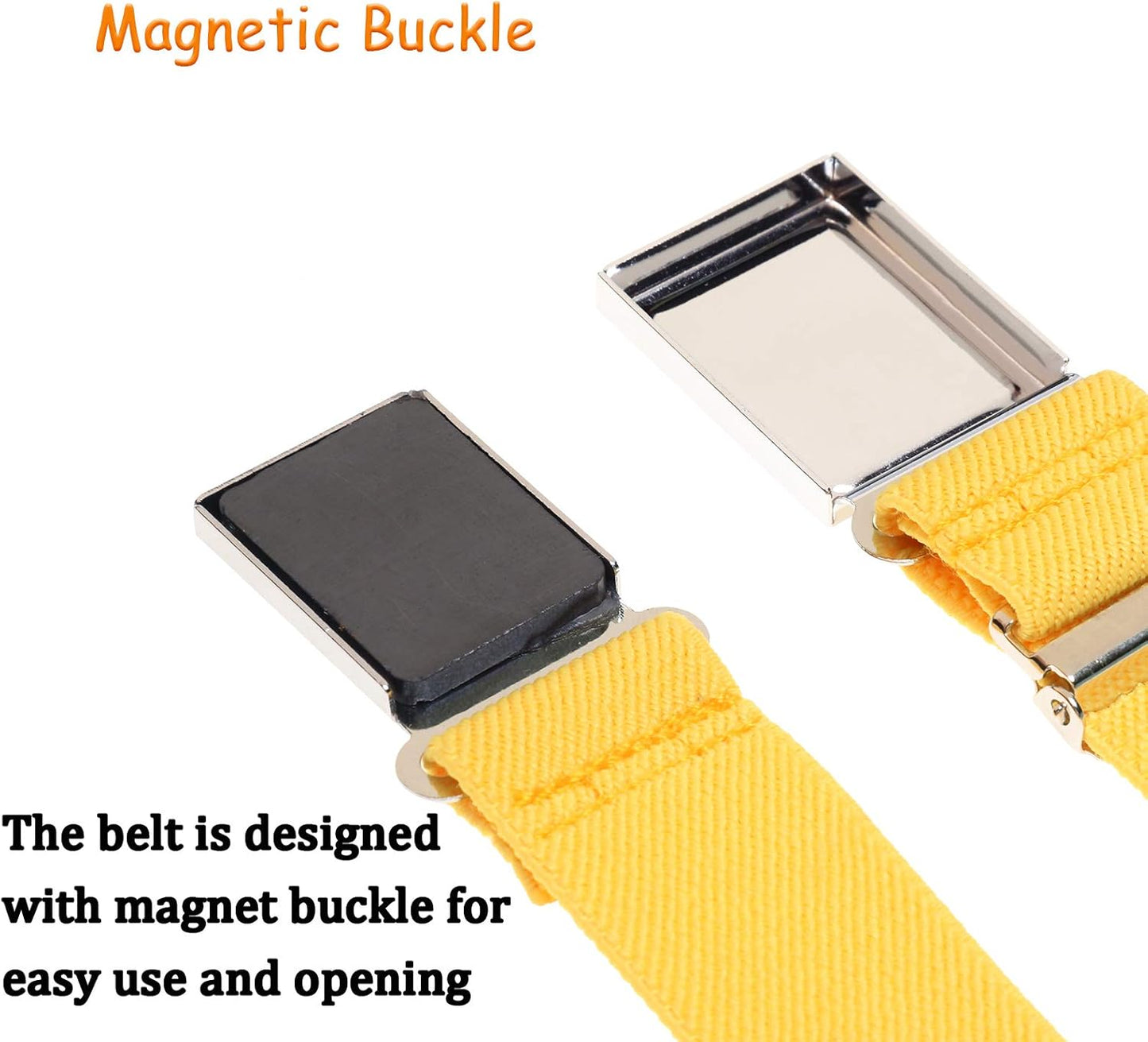 AWAYTR 3 PCS Kids Adjustable Magnetic Belts - Easy to Use Magnetic Buckle Belt for Boys and Girls