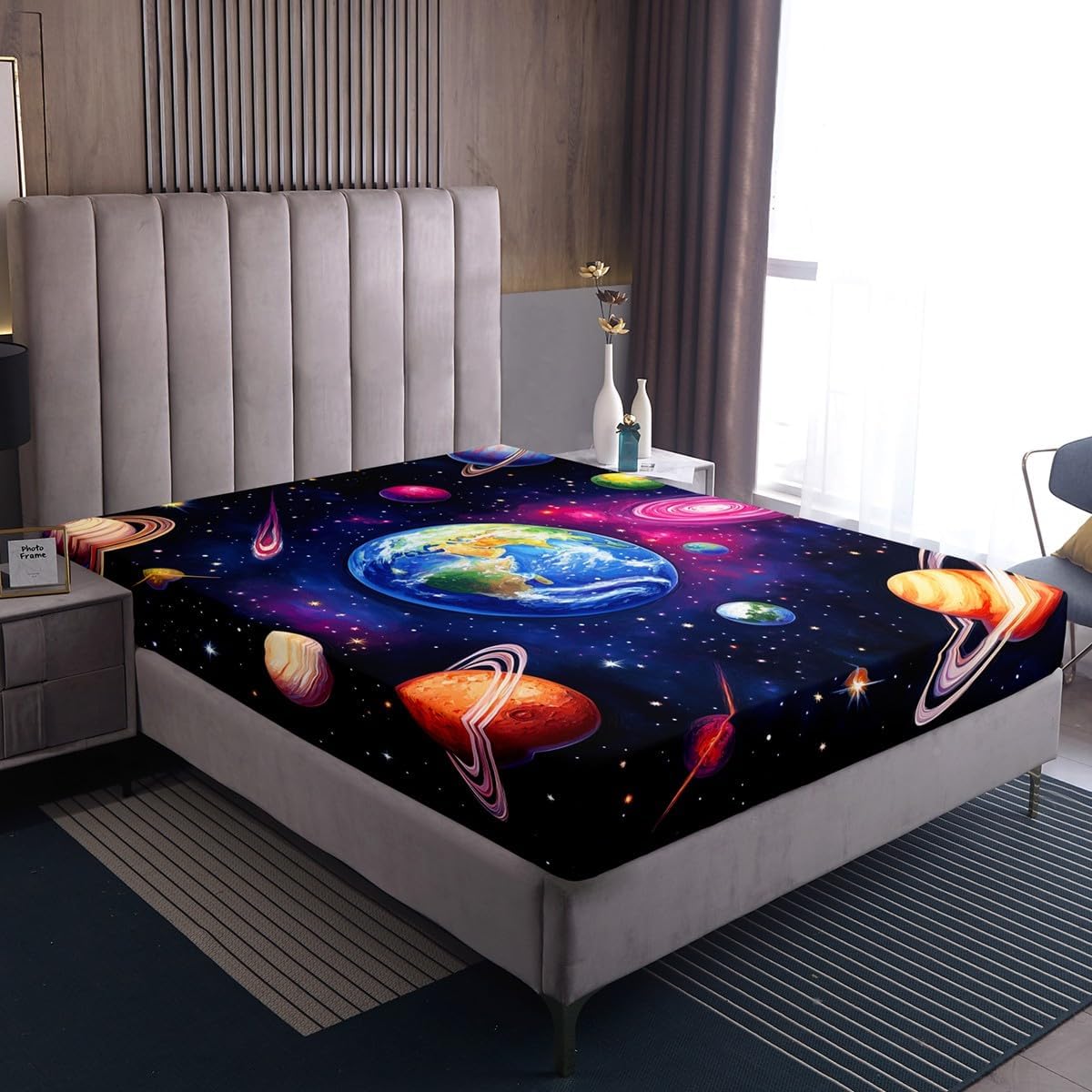 Chemistry Bed Sheets for Kids Teens Girls Boys,Chemical Experiment Fitted Sheet Twin,Science Themed Sheets for Math Lovers,Chemistry Lab Bedding Set,White and Black
