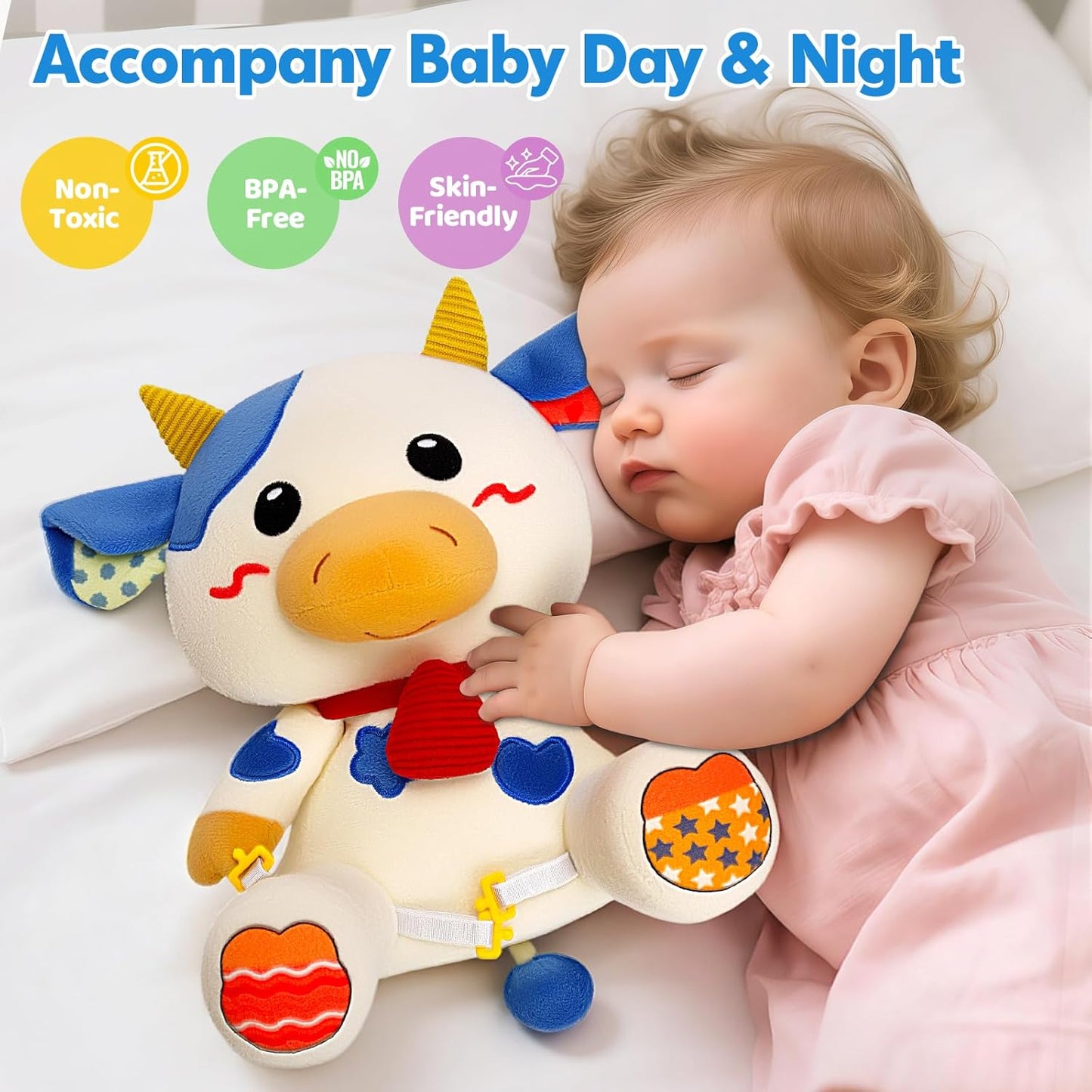 Hodurgyi Baby Toys 6-12 Months, Bear Musical Plush with Lights,ABCs,Animal Sounds, Numbers, Infant Early Learning Toy, Christmas Birthday Gifts for 6+ Month Boys &Girls