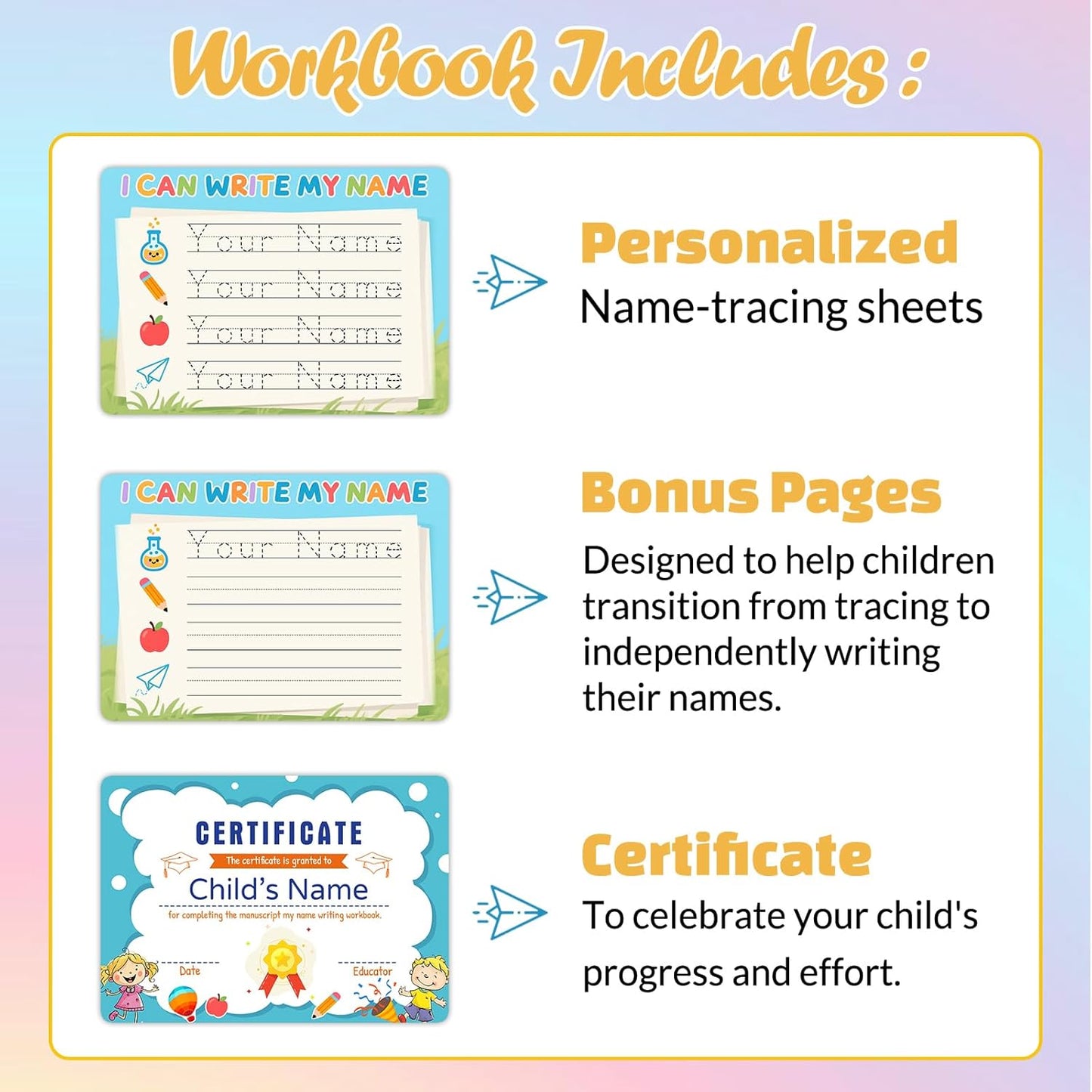 Custom Handwriting Practice Sheets Personalized Name Tracing Worksheets Customized Name Practice Writing A4 Size pape for Preschool Kindergarten Kids
