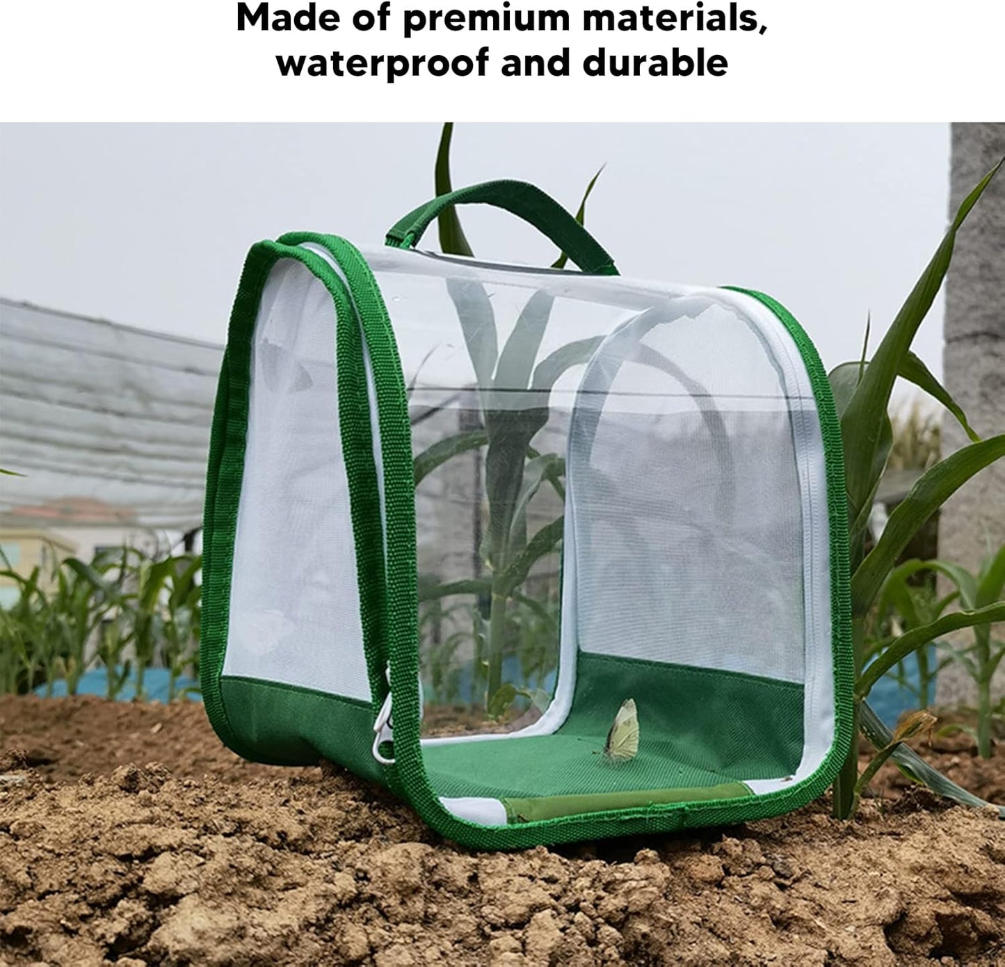 Small Butterfly Habitat,Ins ect Habitat Cage Pop up 360 Degree Full Transparent Foldable Butterfly Habitat Cage,Collapsible Ins ect Mesh Cage(7.9x7.9x8.9in)