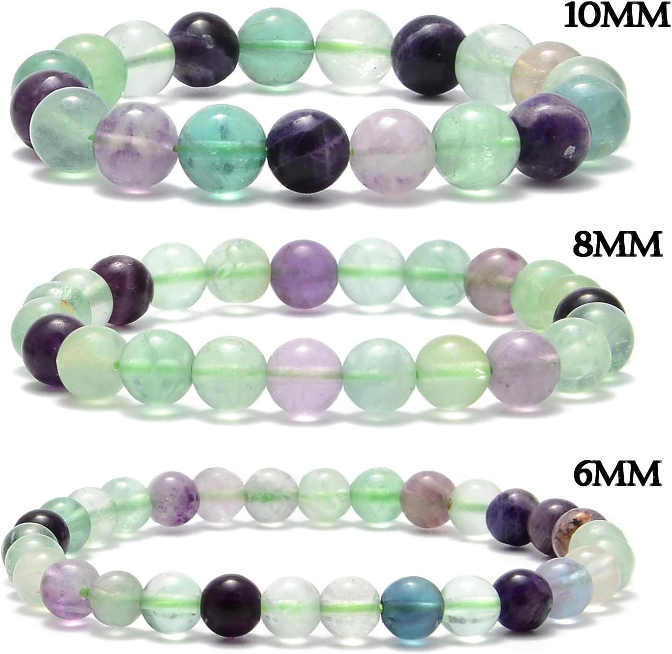 NCB 100pcs Original Natural Stone Beads Gemstone Round Loose Beads 6mm 8mm 10mm (Blue Aventurine, 6mm 100Beads) - Colors B