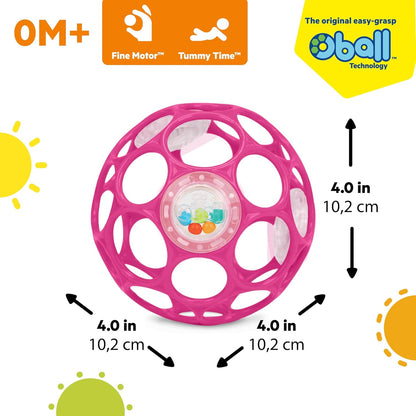 Bright Starts Oball Musical Toy, Jingle & Shake Pal, BPA-Free Easy-Grasp Baby Rattle Toy, Ages Newborn+