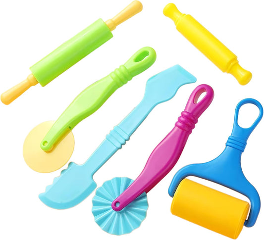 6-Piece Kids’ Dough Tool Set – Colorful, Child-Safe Modeling Clay Accessories for Small Hands