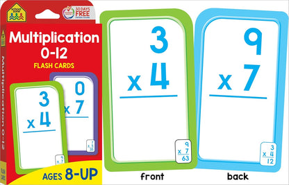 School Zone Get Ready Flash Cards Multiplication & Division 2-Pack: 112 Math Cards, 3rd & 4th Grade, 0-12, Improve Speed & Retention, Ages 8+