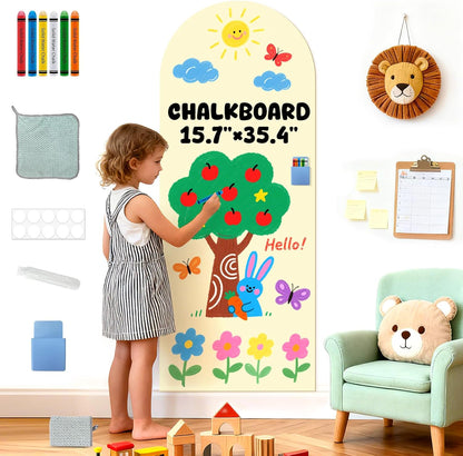 8 PCS Magnetic Wall Decals for Kids Magnetic Chalkboard Peel and Stick Magnet Sheets Board Sticker Tangram Puzzle Self Adhesive Contact Paper Dry Erase Blackboard for Playroom Homeschool 15.7"x10.4"