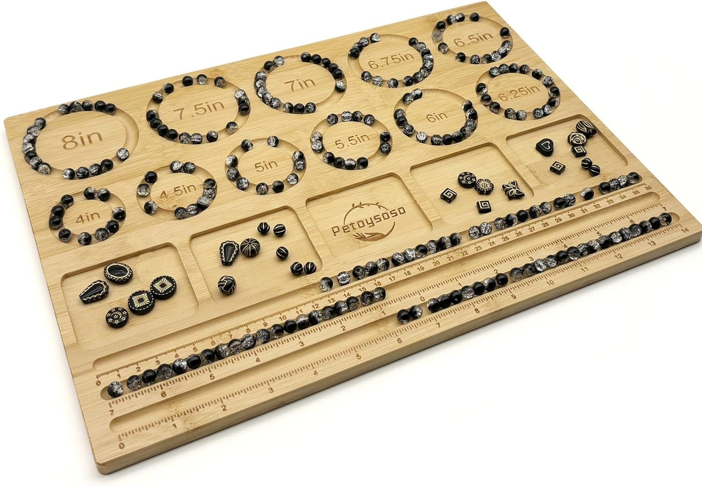Petoysoso Bead Boards for Jewelry Making, Bamboo Beading Board for Bracelet & Necklace, Jewelry Making Supplies,Bead Tray Supplies