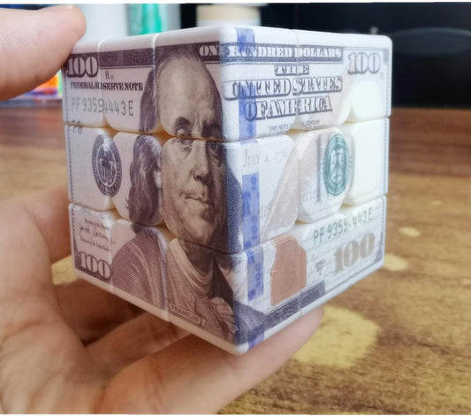 Cuberspeed Dollar Cube 3x3 Magic Cube US Dollar Bill Speed Cube Puzzle Toy