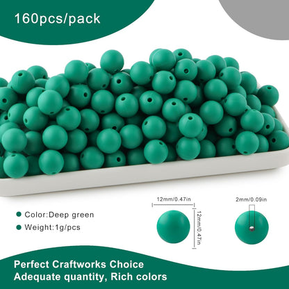 65Pcs 19mm Silicone Beads for Keychain Making Bracelet Necklace, Bulk Round Silicone Beads for Pens（Christmas Green） - Colors B