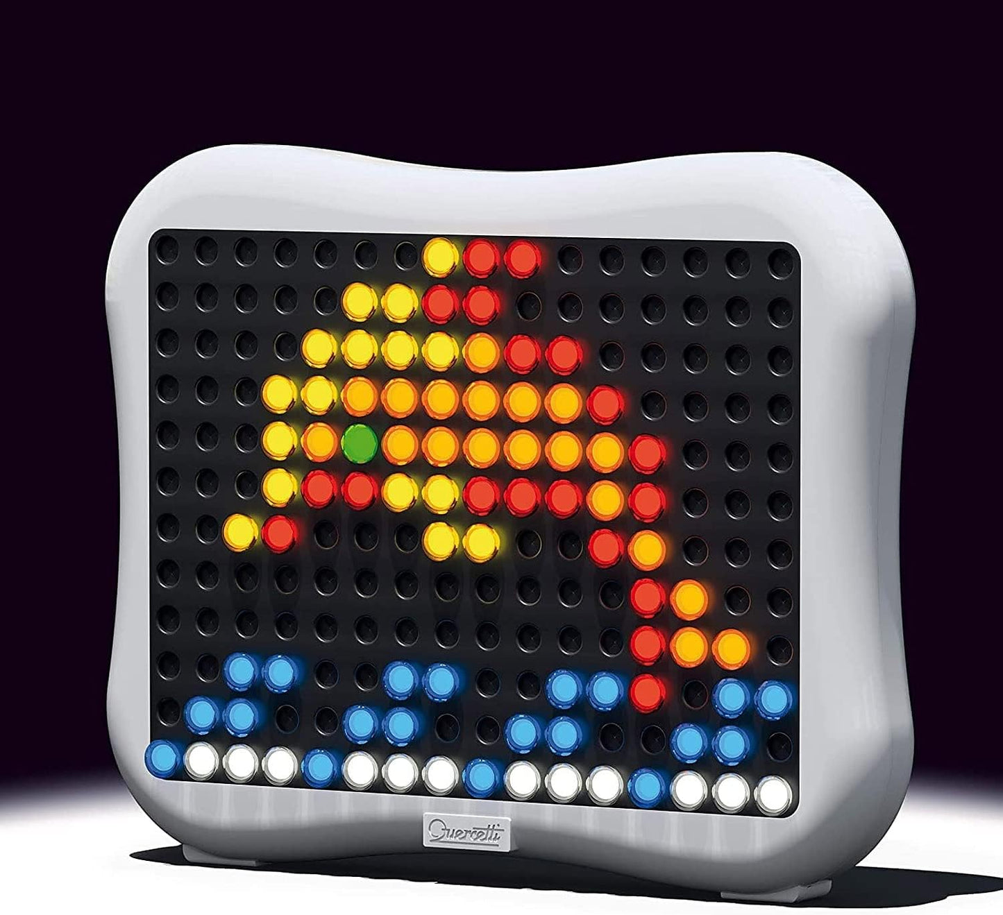 Quercetti: Peg Brite - Light-Up Image Toy, Create Mosaic Board Art, 120 Pegs & Bright LEDs, 12 Sample Pattern Templates, Free Play Designing, Kids 3+