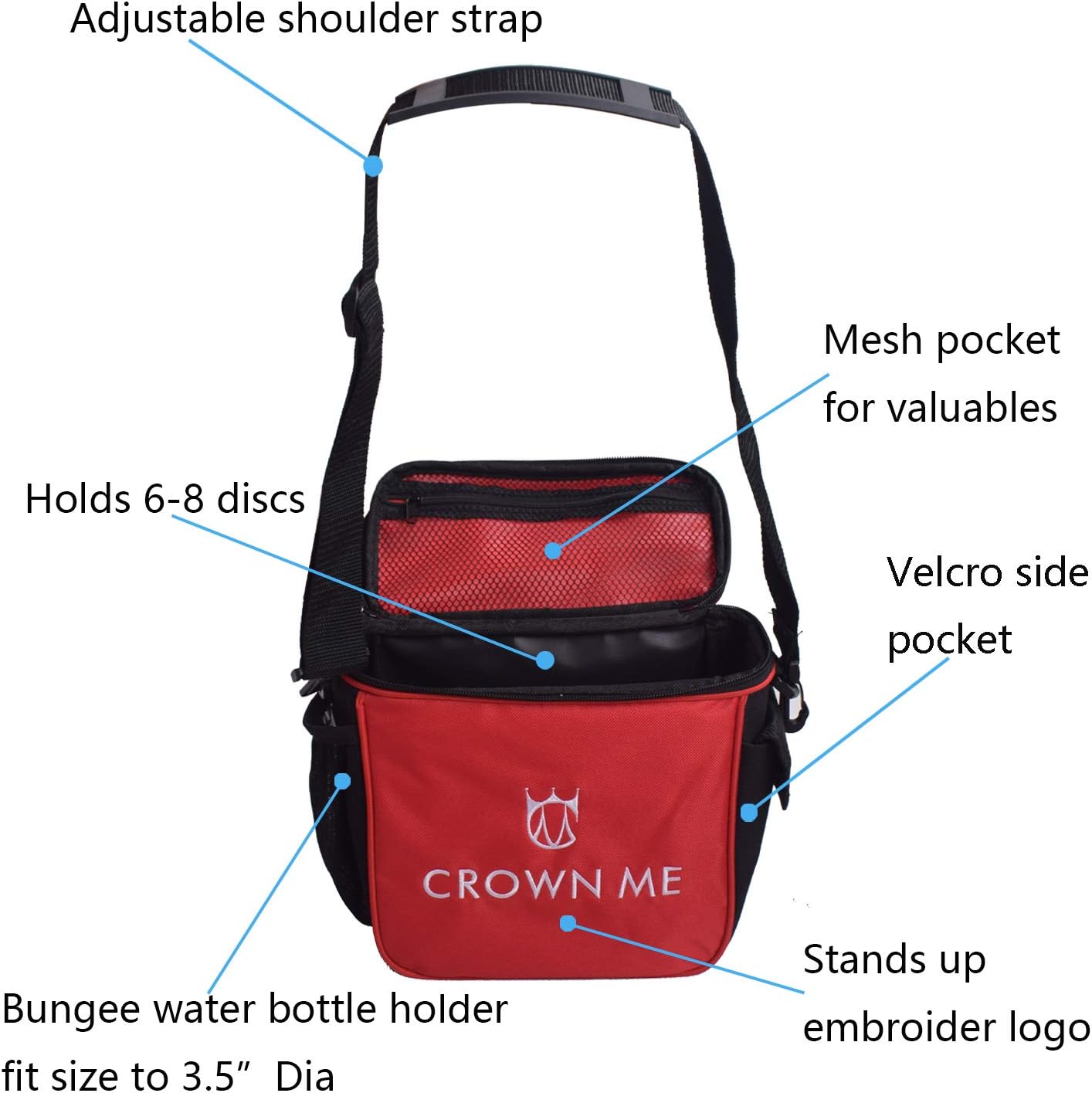 CROWN ME Disc Golf Starter Set,Disc Golf Set with 6 Discs, 1 Marker,1 Towel and Starter Disc Golf Bag Fairway Driver