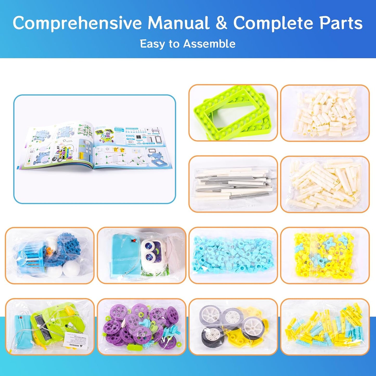 Solar Power Kits, 36+ Model STEM Robot Building Toys for Kids 4-12, 434 Pcs with Solar/Gears/Sensors, Educational Science Engineering Projects, Birthday for Boys Girls
