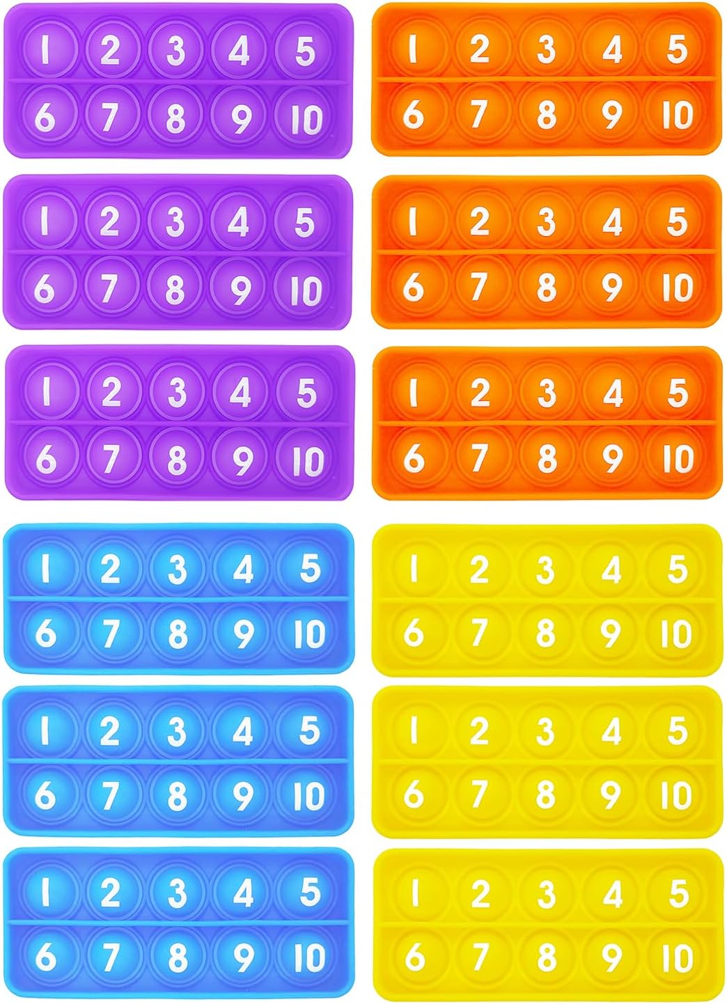 12Pcs Ten Frame Popper, Math Fidget Sensory Counting Toys, Educational Toy for Kids Classroom Group Learning Activities