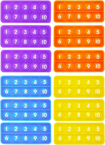 12Pcs Ten Frame Popper, Math Fidget Sensory Counting Toys, Educational Toy for Kids Classroom Group Learning Activities