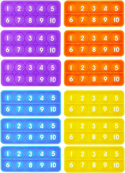 12Pcs Ten Frame Popper, Math Fidget Sensory Counting Toys, Educational Toy for Kids Classroom Group Learning Activities