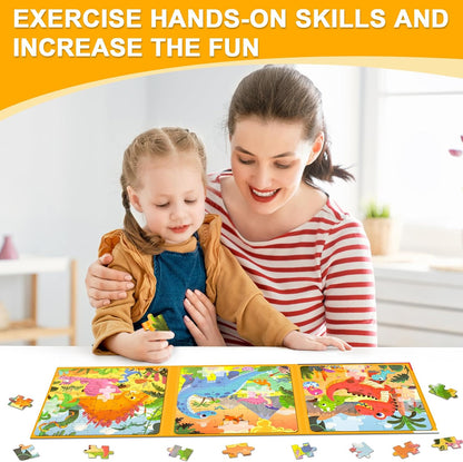 Magnetic Puzzles for Toddlers 1-3, Cartoon Mermaid Magnet 3 in 1 Jigsaw Puzzle, Kids Travel Puzzles Toys, Preschool Learning Toy for Kids 1-8 Year (Mermaid)