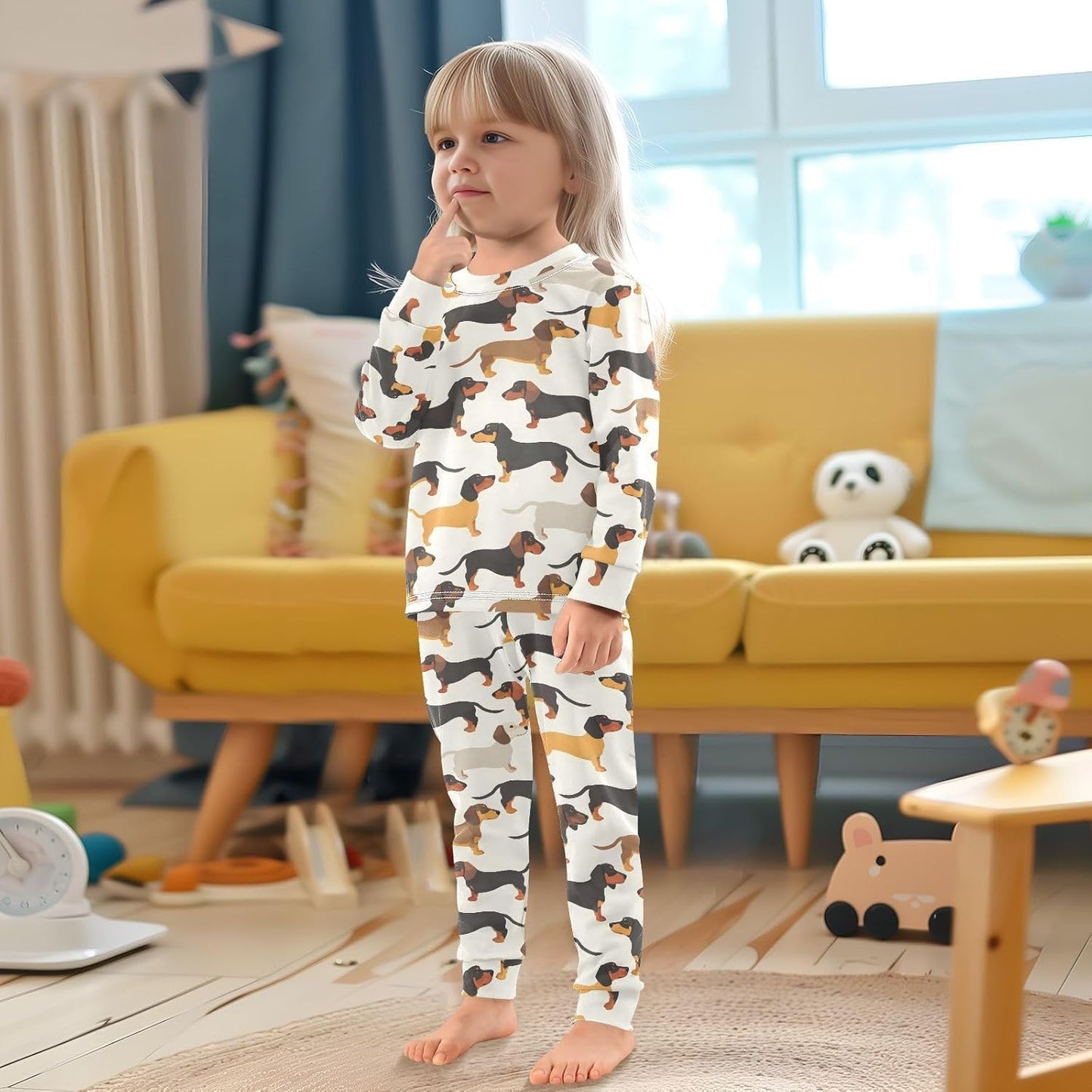 ALAZA Shark Starfish Palm Tree 2 Piece Pajama Set Long Sleeve Top and Pants Sleepwear Unisex - Colors A