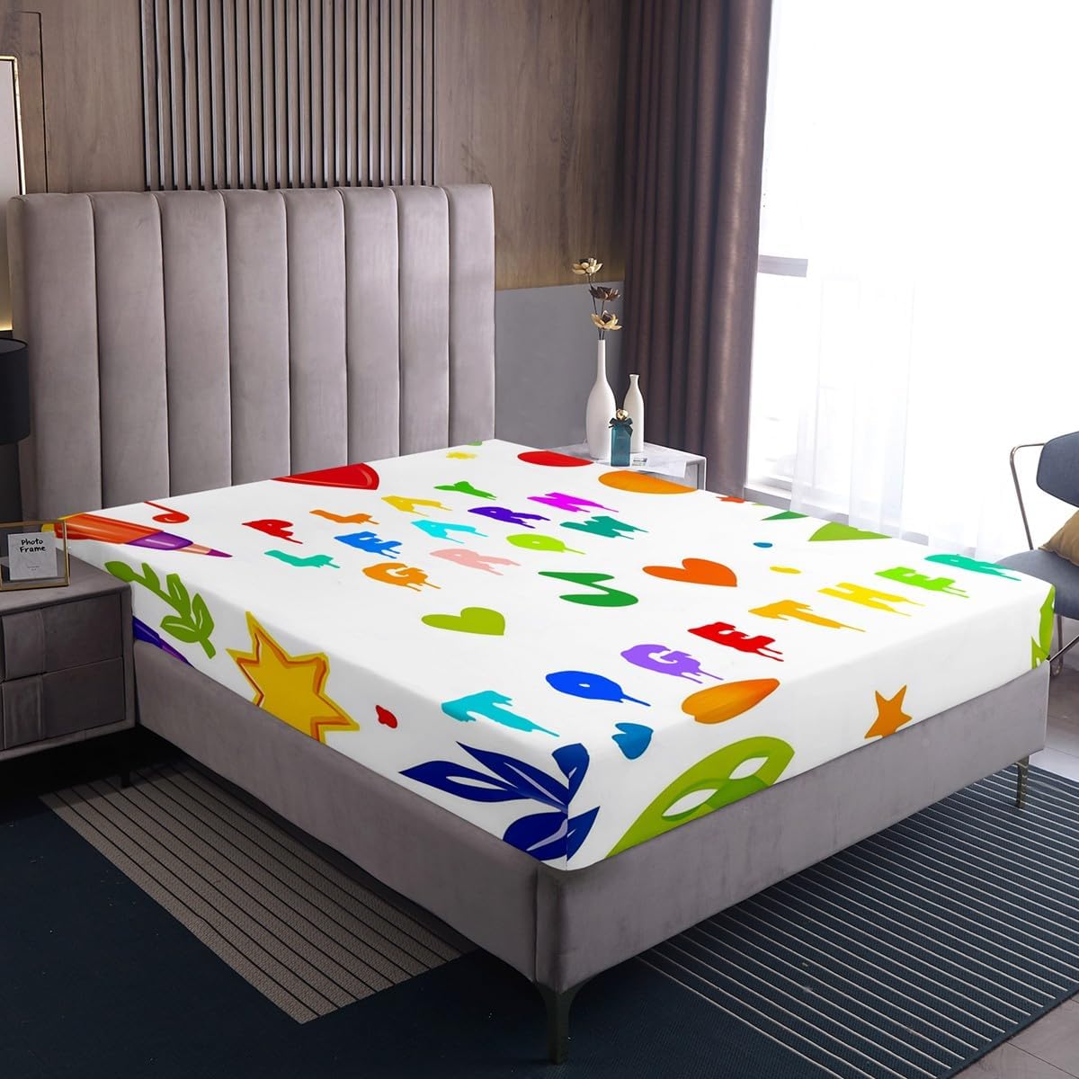 Chemistry Bed Sheets for Kids Teens Girls Boys,Chemical Experiment Fitted Sheet Twin,Science Themed Sheets for Math Lovers,Chemistry Lab Bedding Set,White and Black