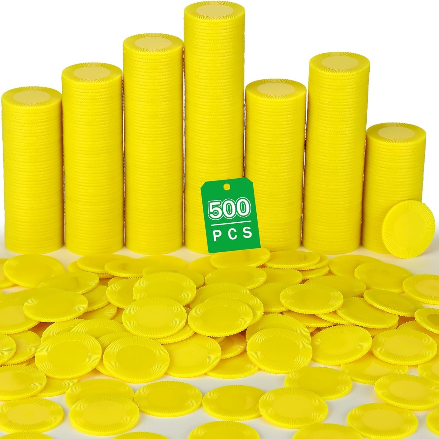 Leitee 500 Pcs Black Plastic Poker Chips Bulk 1.5 Inch Mini Bingo Chips Tokens Markers Blank Casino Counting Discs Learning Math Counters for Adults Interlocking Game Counting Reward Card