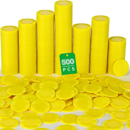 Leitee 500 Pcs Black Plastic Poker Chips Bulk 1.5 Inch Mini Bingo Chips Tokens Markers Blank Casino Counting Discs Learning Math Counters for Adults Interlocking Game Counting Reward Card