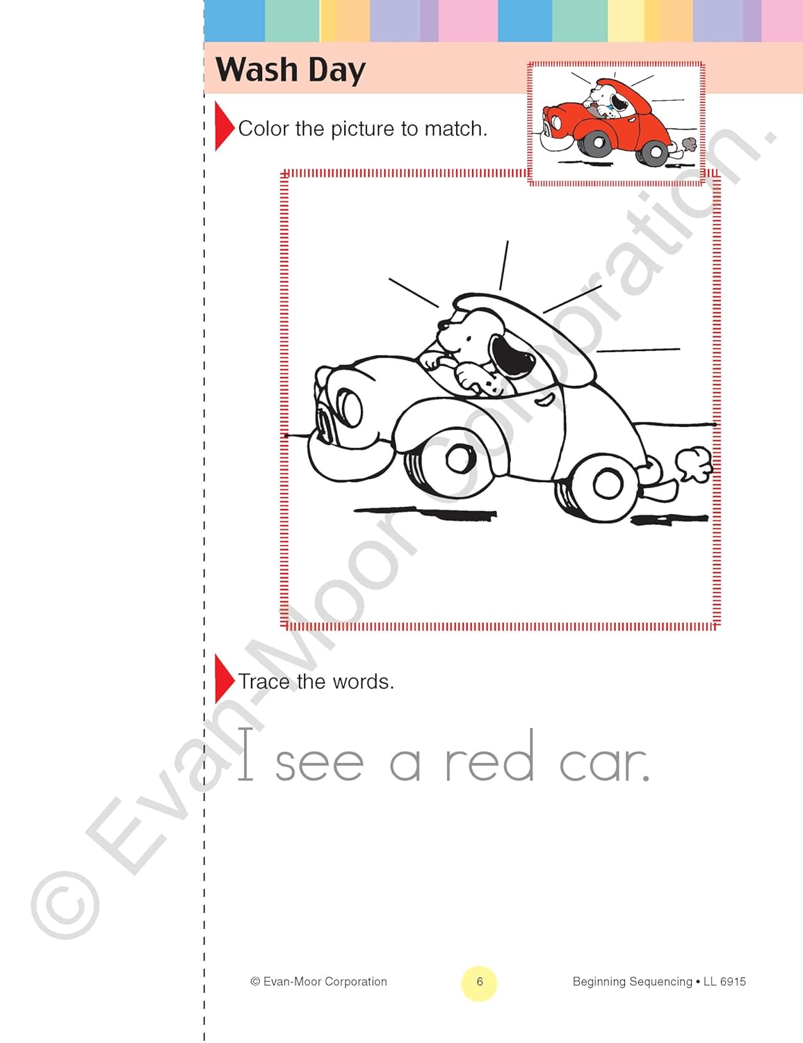 Evan-Moor Learning Line: Beginning Sequencing, Prek - Kindergarten Workbook