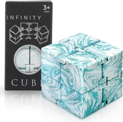 Infinity Cube Sensory Fidget Toy, EDC Fidgeting Game for Kids and Adults, Cool Mini Gadget Best for Calming and Stress Relief and Kill Time, Autism Toys Dementia Gift Stocking Stuffers