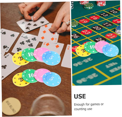 Toddmomy 100pcs Counting Chips for Games Game for Math Counting Sorting Rewards for Boys and Girls Learning Mahjong Poker Chip Props