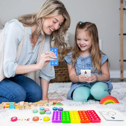 1-20 Ten Frame Pop Board, 6PACK Fidgets for Classroom, Quiet Sensory Toys Bubble Poppers, Pop for Counting Math, Focus Tools for Kids, Montessori Educational Toy Gift for Kindergarten