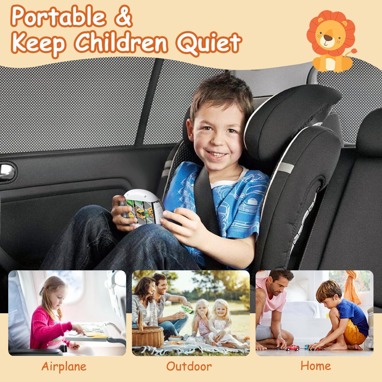 Rotating Puzzle for Kids 3 4 5 6 7 8 Year Old, 4 Puzzles in 1, Toddlers Travel, Car, Airplane, Road Trip Activities, Fine Motor Skills, Fidget, Gift for Boys & Girls Ages 3+ (Dinosaur)