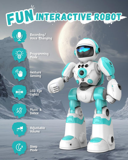 Toys for 3-8 Year Old Boys and Girls, Rechargeable Robot Toys for Kids with Recording Voice, Programming, Gesture Sensing, Singing, Dancing, RC Robot Birthday Gifts for Boys and Girls